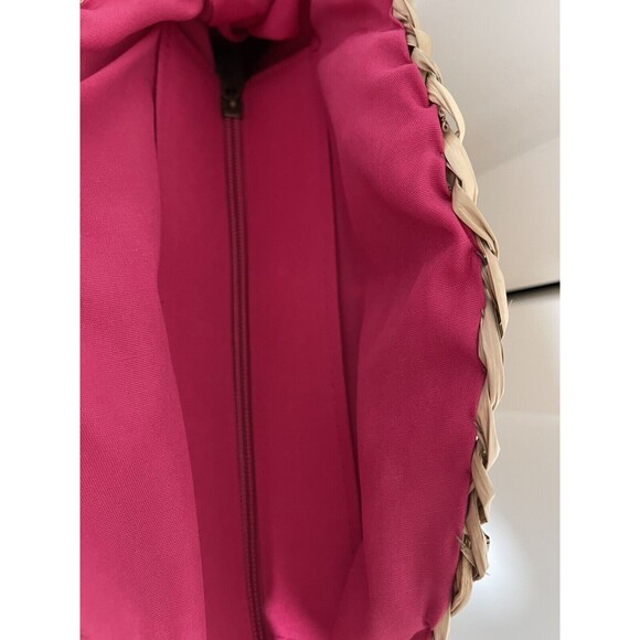 3 for 40$ Sun N Sand Beach Bag Natural Straw round  tote Pink NWT - Picture 6 of 7